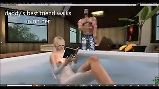 مداعبة مزدوجة مثيرة: فتاتان تستفزّان قضيبه المنتصب